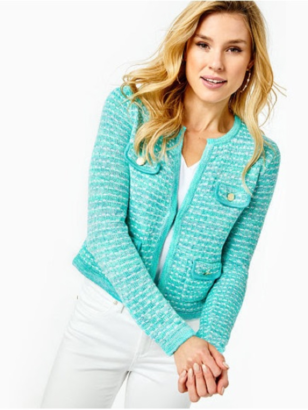 Lilly Pulitzer Kienna Cardigan in Blue Horizon Metallic Marl